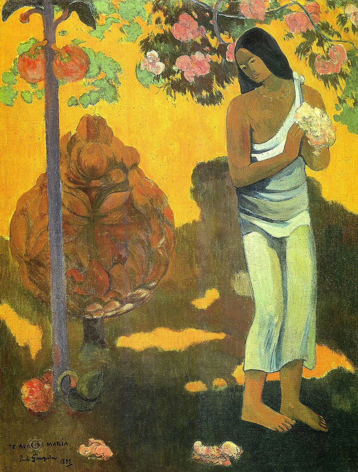 Поль Гоген. "Женщина с цветами в руках".